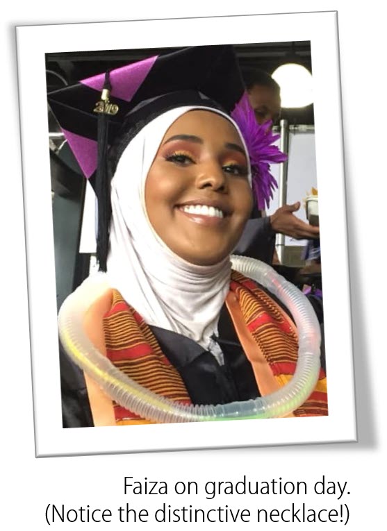 Faiza Mohamed at her 2019 graduation